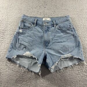 Abercrombie Fitch High Waisted Short Shorts Booty Shorts Womens 28 Raw Hem